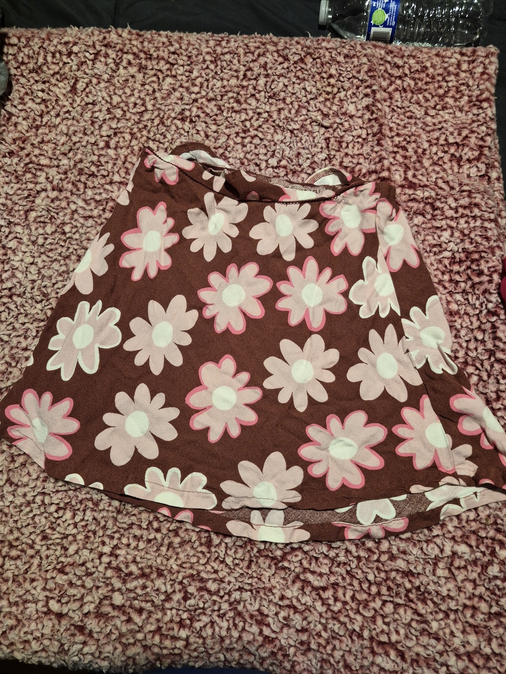 Old Navy Brown Skirt with Pink and White Daisy Print